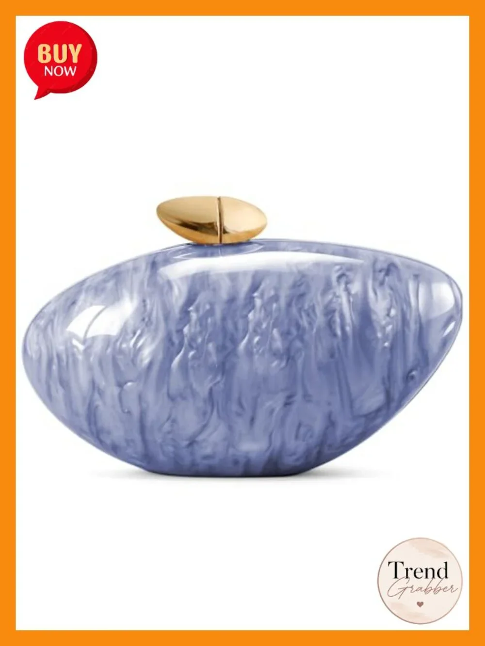 Acrylic Shell Clutch Purse Marble Evening Bag Magnetic Closure Wedding Party
